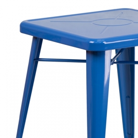 23.75SQ Blue Metal Table