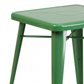 23.75SQ Green Metal Table