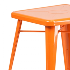 23.75SQ Orange Metal Table