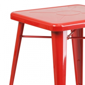 23.75SQ Red Metal Table