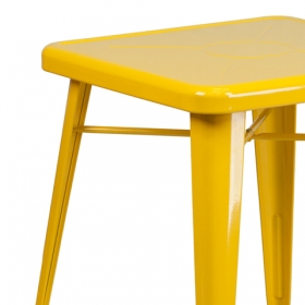 23.75SQ Yellow Metal Table