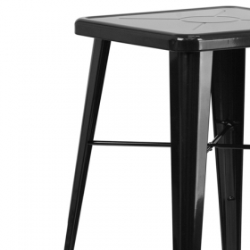 23.75SQ Black Metal Bar Table