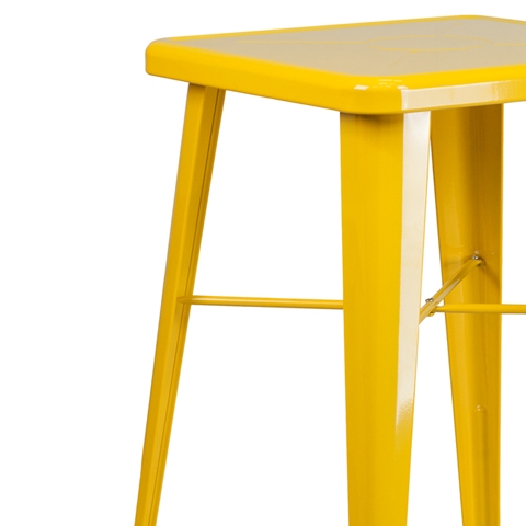 23.75SQ Yellow Metal Bar Table