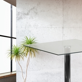 23.75SQ Glass Table-30 Base