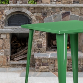 31.5SQ Green Metal Bar Table