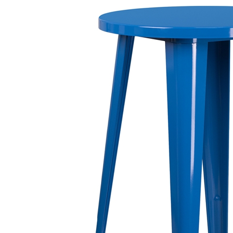 24RD Blue Metal Bar Table