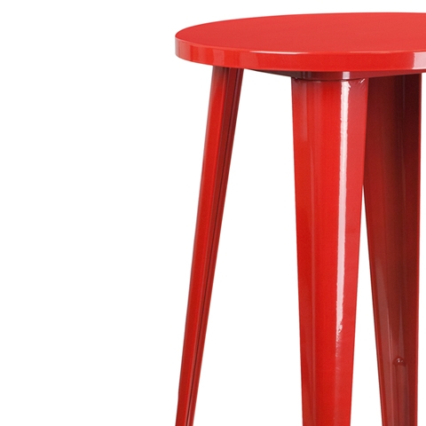 24RD Red Metal Bar Table