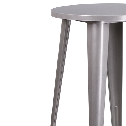 24RD Silver Metal Bar Table