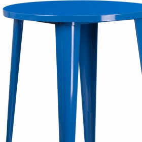 30RD Blue Metal Bar Table
