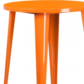 30RD Orange Metal Bar Table
