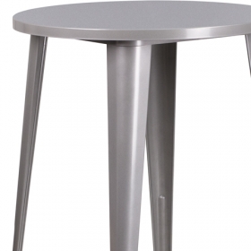 30RD Silver Metal Bar Table