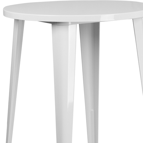 30RD White Metal Bar Table