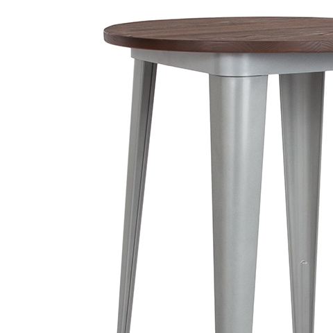 30RD Silver Metal Bar Table