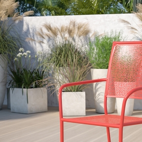 Coral Square Back Patio Chair