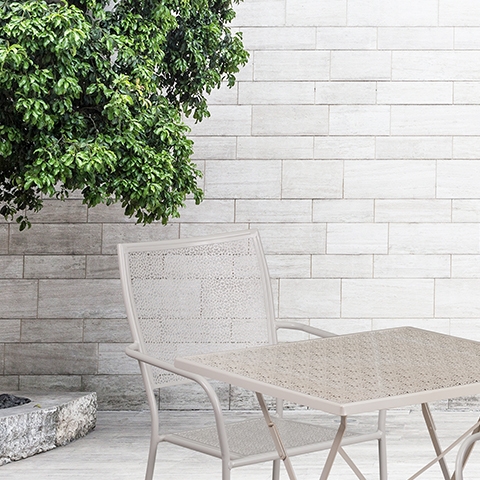 28SQ Gray Fold Patio Set