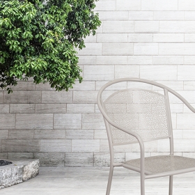 Gray Round Back Patio Chair