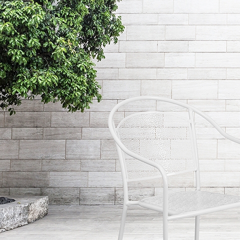 White Round Back Patio Chair