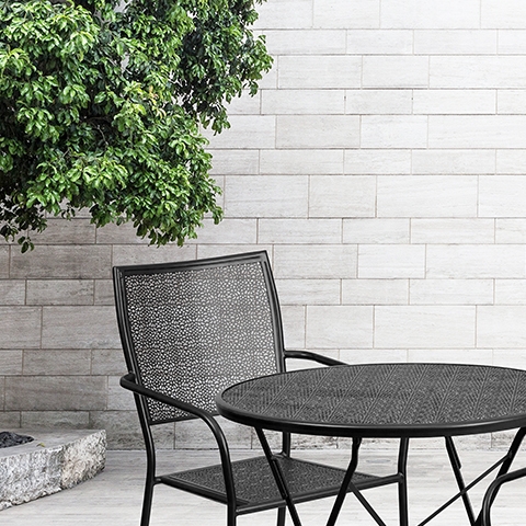 30RD Black Fold Patio Set