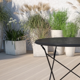 30RD Black Folding Patio Table