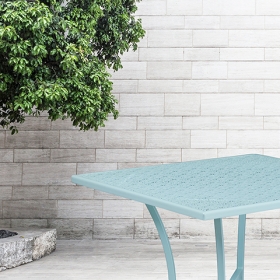 28SQ Sky Blue Patio Table