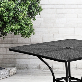 35.5SQ Black Patio Table