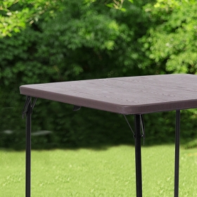 34SQ Brown Plastic Fold Table