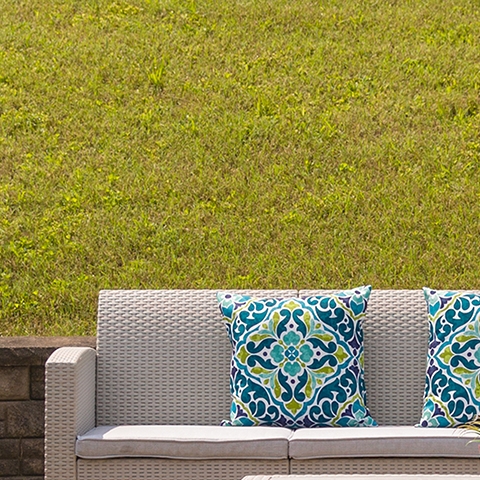 Light Gray Rattan Coffee Table