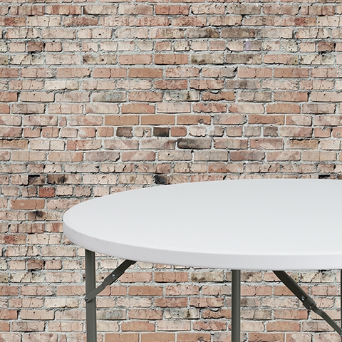 48RD White Plastic Fold Table