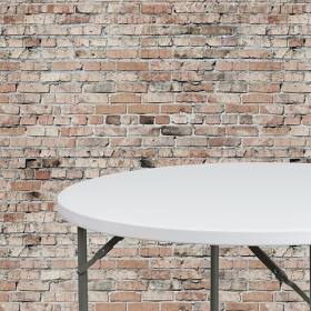 48RD White Plastic Fold Table