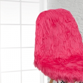 Hot Pink Shaggy Chair