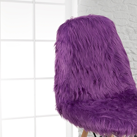 Purple Shaggy Chair