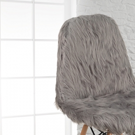Charcoal Gray Shaggy Chair
