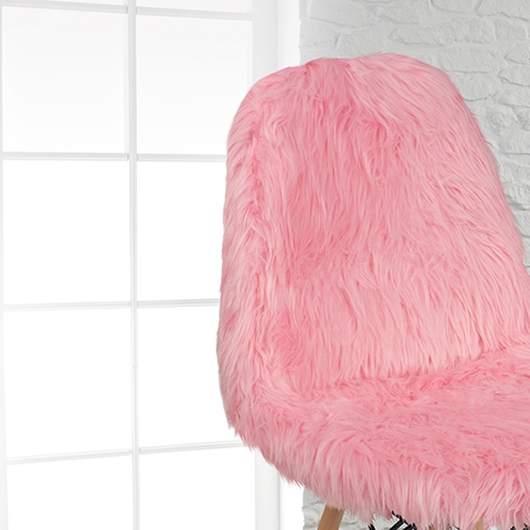 Light Pink Shaggy Chair