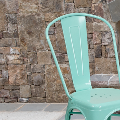 Mint Green Metal Chair