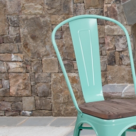 Mint Green Metal Chair