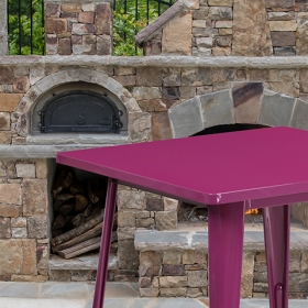 31.5SQ Purple Metal Table
