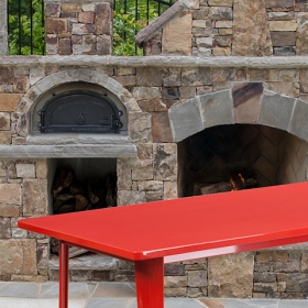 31.5x63 Red Metal Table