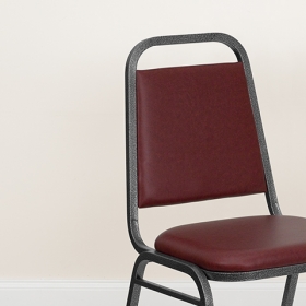 Burgundy Vinyl Banquet Chair