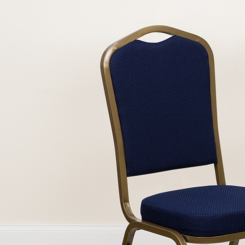 Navy Blue Fabric Banquet Chair