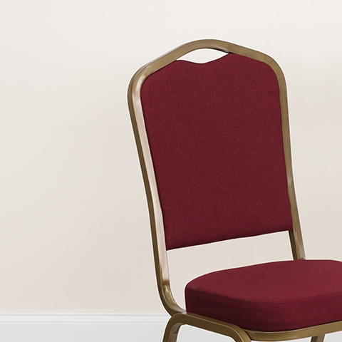 Burgundy Fabric Banquet Chair