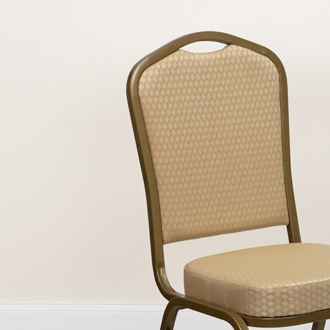 Beige Fabric Banquet Chair