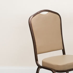 Tan Vinyl Banquet Chair