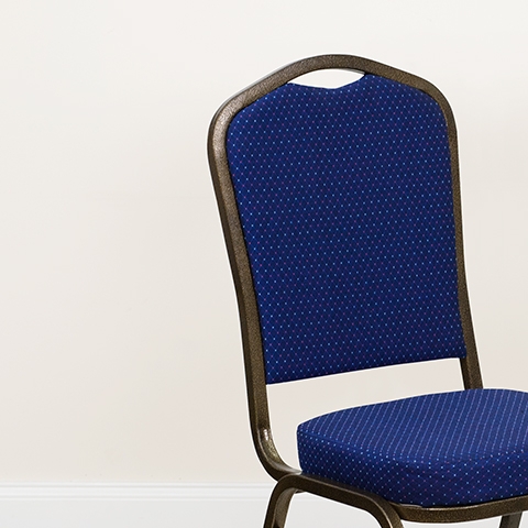 Navy Blue Fabric Banquet Chair