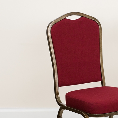 Burgundy Fabric Banquet Chair