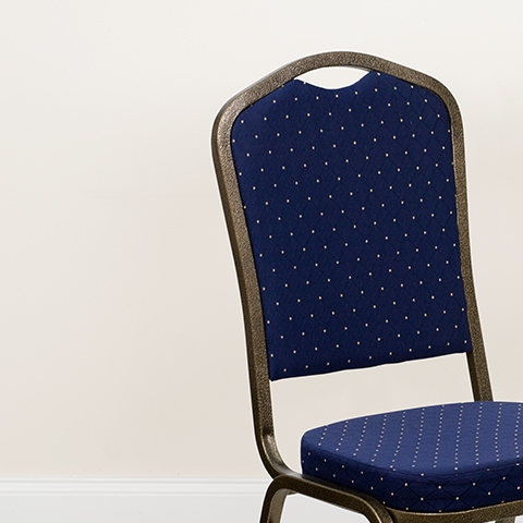 Navy Blue Fabric Banquet Chair