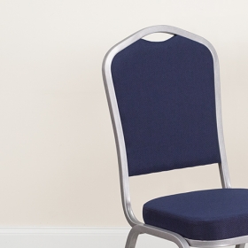 Navy Fabric Banquet Chair