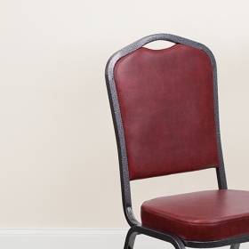 Burgundy Vinyl Banquet Chair