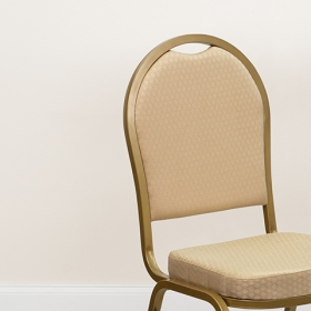 Beige Fabric Banquet Chair