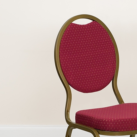 Burgundy Fabric Banquet Chair