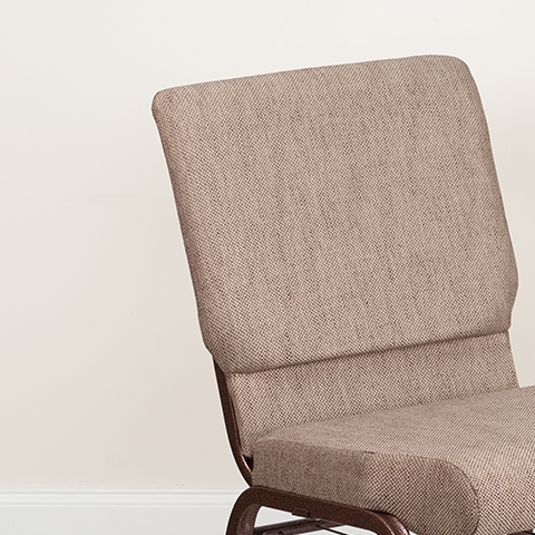 Beige Fabric Church Chair